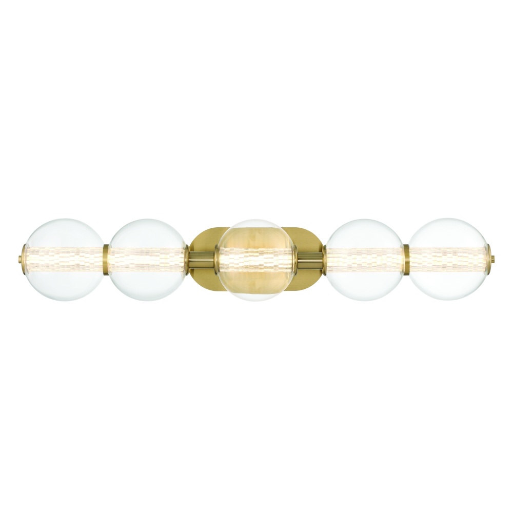 Atomo 38" LED Vanity In Gold With Clear Glass