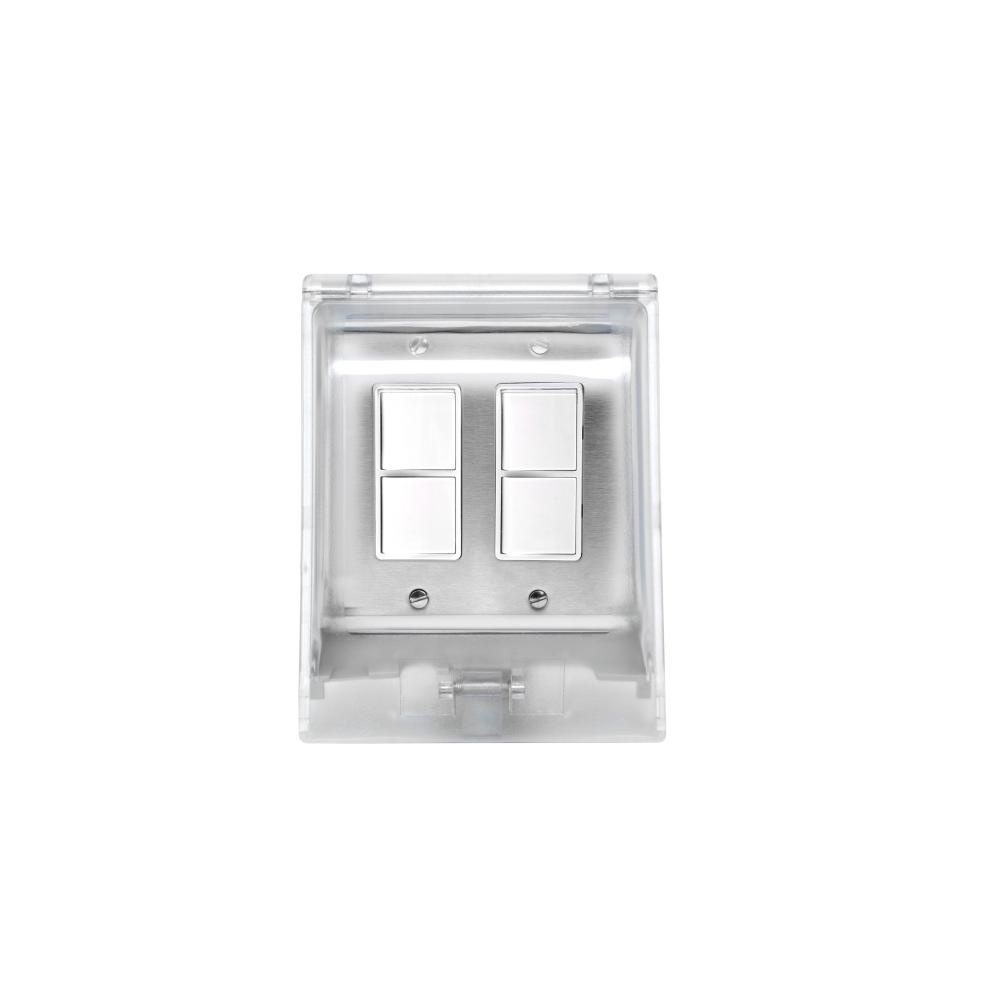 Dual Duplex Switch Weatherproof Surface Mount and Gang Box - 20 Amp Per Pole