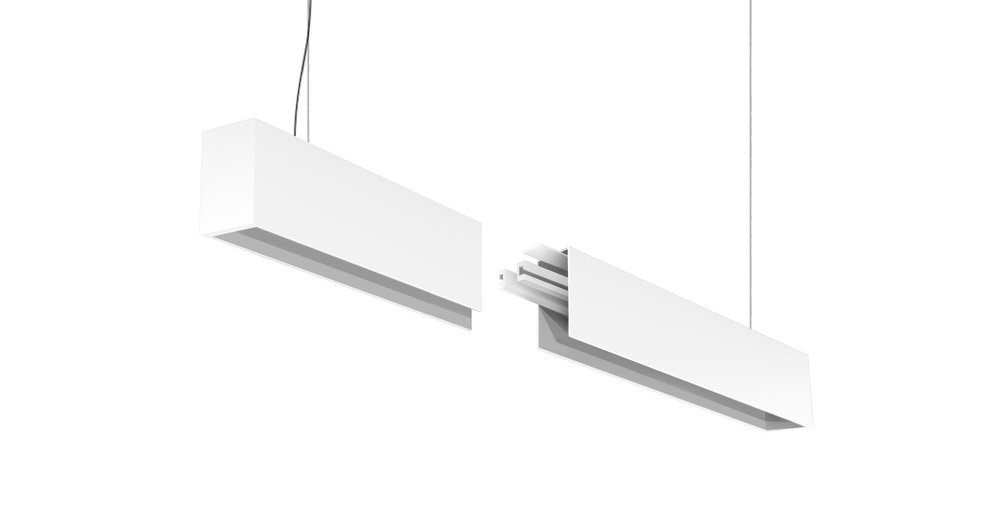 4' LED Linear Suspension Mount Extension Kit, 2" Wide, 3000K, White
