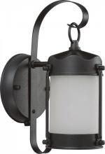 Nuvo 60/3946 - 1-Light Piper Lantern Outdoor Lights with Photocell in Textured Black Finish with Frosted Glass and