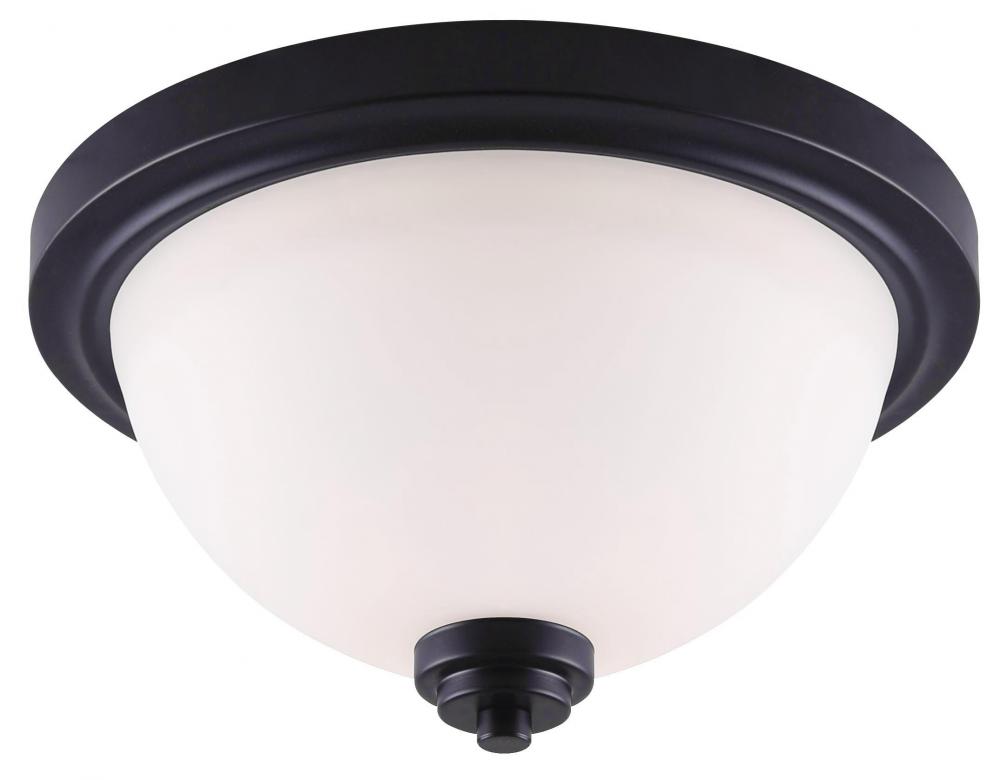 Portia 2 Light Flush Mount, Black Finish