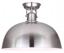 Canarm IFM622A16BN - Polo 16 in. 1-Light 100-Watt Modern Brushed Nickel Flush Mount with Brushed Nickel Metal Shade