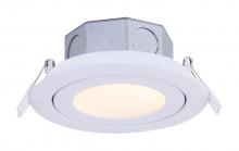 Canarm DL-4-9YC-WH-C - LED Recess Downlight, DL-4-9YC-WH-C -G-, 4 IN White Color Gimbal Trim, 9W Dimmable, 3000K, 500 Lumen