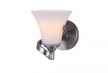 Canarm IVL587A01BN - Rue, 1 Lt Vanity, Flat Opal Glass, 60W Type A, 6 1/8" x 7 1/2" x 7"