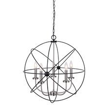 Canarm ICH282B05BKN25 - SUMERSIDE, MBK + BN Color, 5 Lt Chain Chandelier, 60W Type C, 25" x 26 1/2"