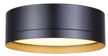 Canarm LFM285A12BK - KYRIE 11.75 in. 1 Light Integrated LED Black Modern Flush Mount with Black Metal Shade