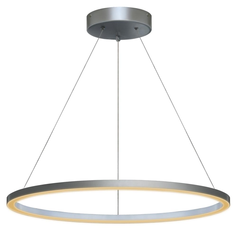 Sydney LED 24 Inch Single Ring Ceiling Light Silver Contemporary Dining Room, Entry, Foyer