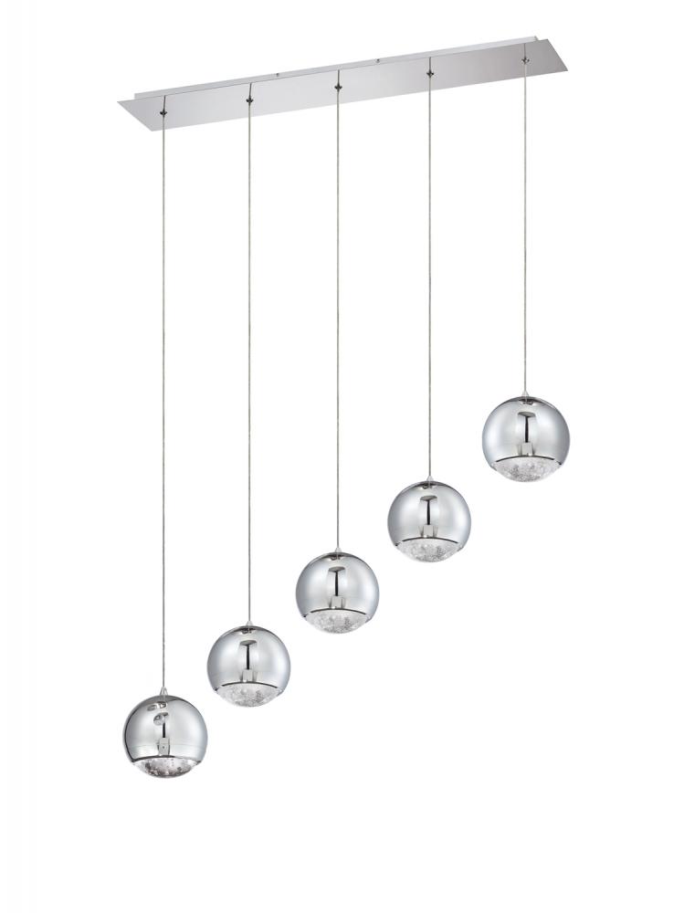 SPUMANTE series 5-Light Chrome Pendant Bar