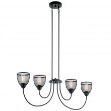 Kichler 52273BK - Voclain™ 4 Light Linear Chandelier Black