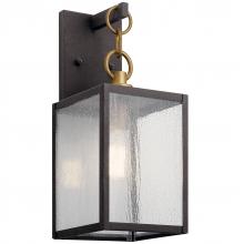 Kichler 59005WZC - Lahden™ 12" 1 Light Outdoor Wall Light with Clear Seeded Glass in Weathered Zinc