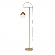 Artcraft AC7594BR - Cortina Brass Floor Lamp with Opal Shade