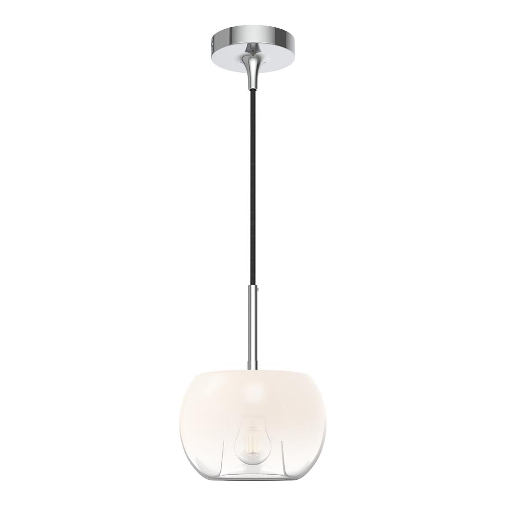 Samar 8-in Chrome/Opal Glass 1 Light Pendant