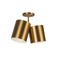 Kuzco Lighting Inc SF58814-BG - Keiko 14-in Brushed Gold 2 Lights Semi-Flush