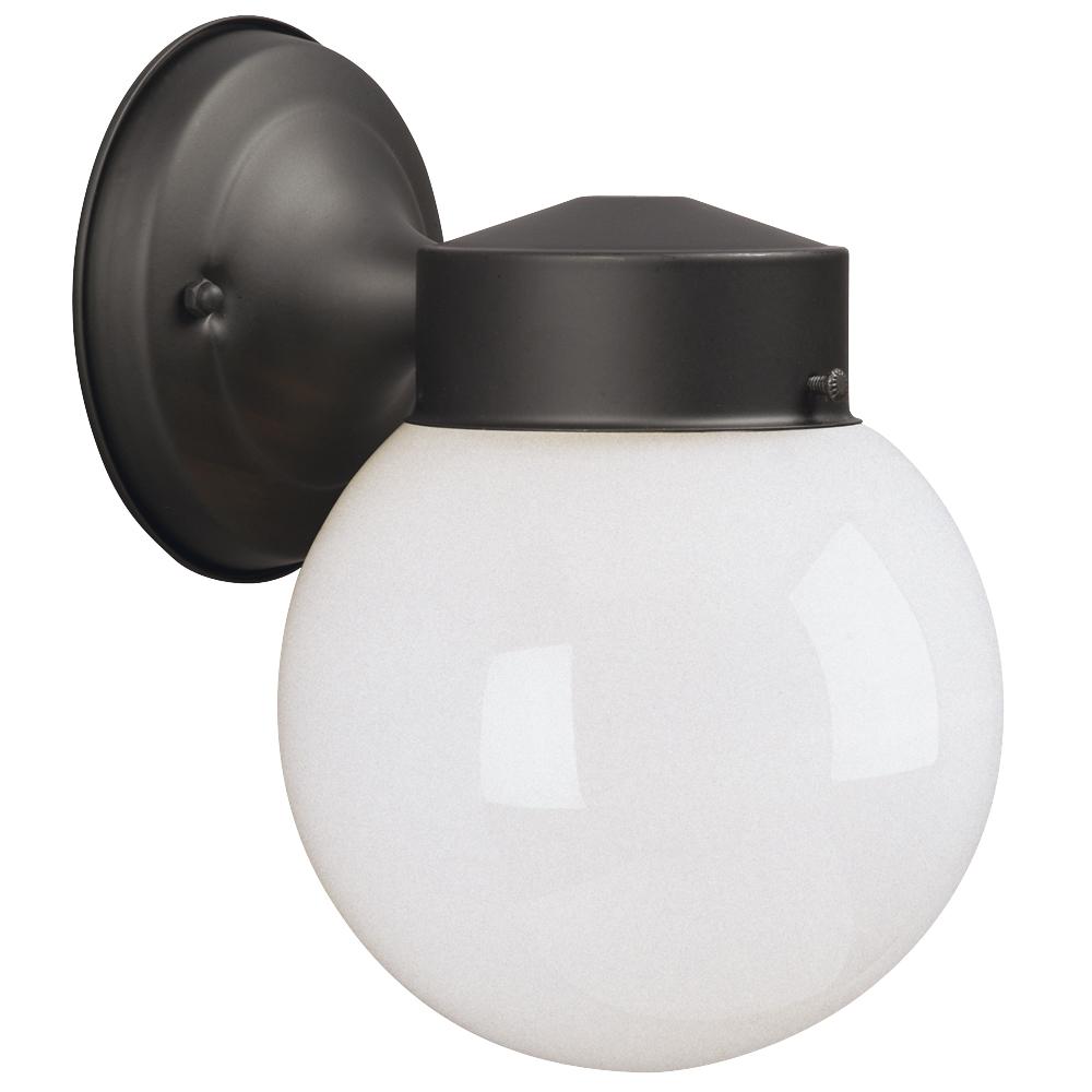 Outdoor Wall Fixture - Black w/ Opal White Glass