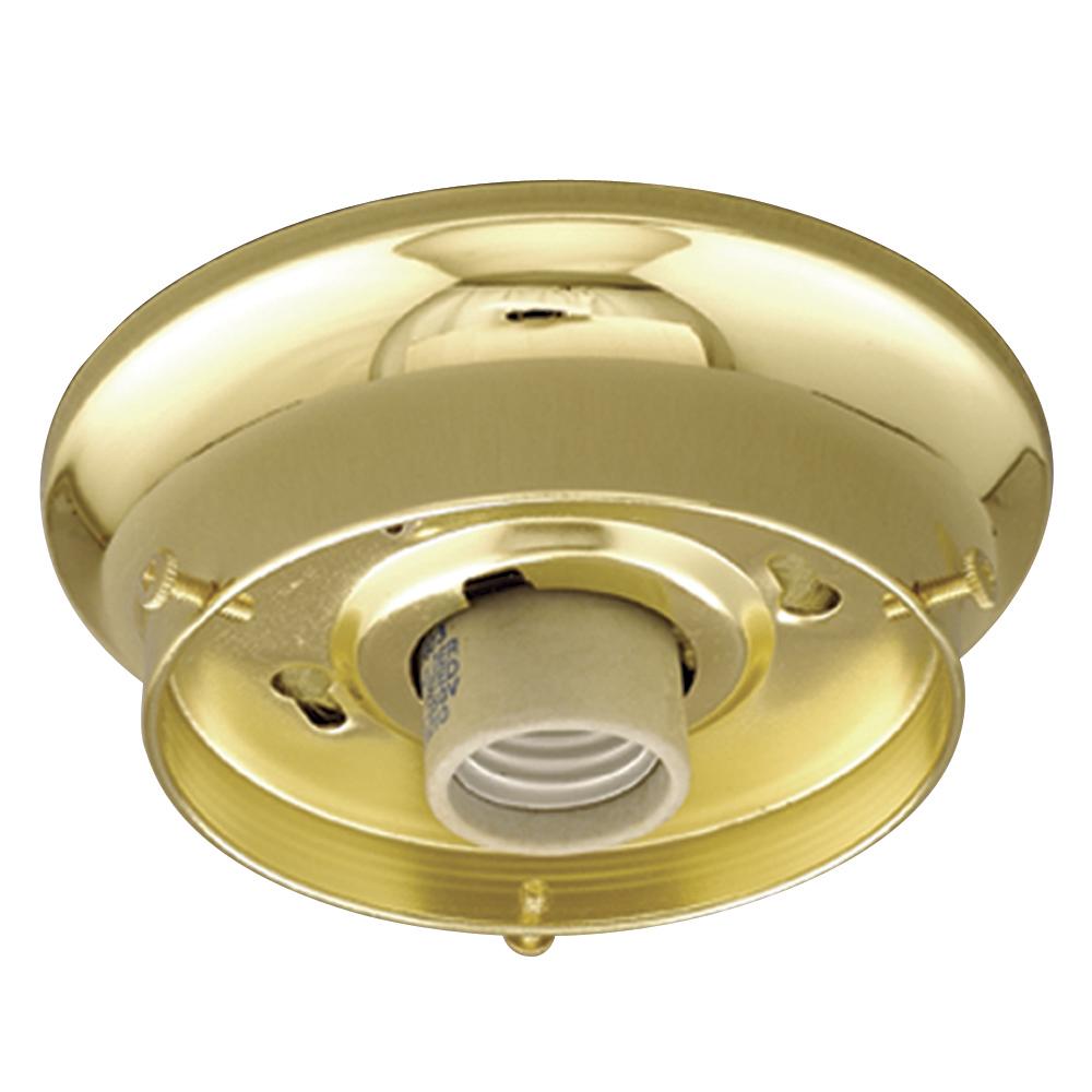 Flush Mount Light Holder - Polished Brass