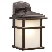 Galaxy Lighting 314480BZ - 1-Light Outdoor Wall Mount Lantern - Bronze with Frosted Seeded Glass