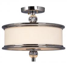 Galaxy Lighting 612066CH - 2-Light Semi-Flush Mount  - Polished Chrome with White Glass