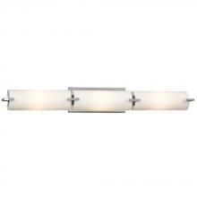 Galaxy Lighting 710693CH - 3 Light Vanity - in Polished Chrome with Satin White Glass
