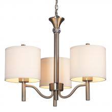 Galaxy Lighting 813041BN - 3-Light Chandelier - Brushed Nickel with Off-White Linen Shades