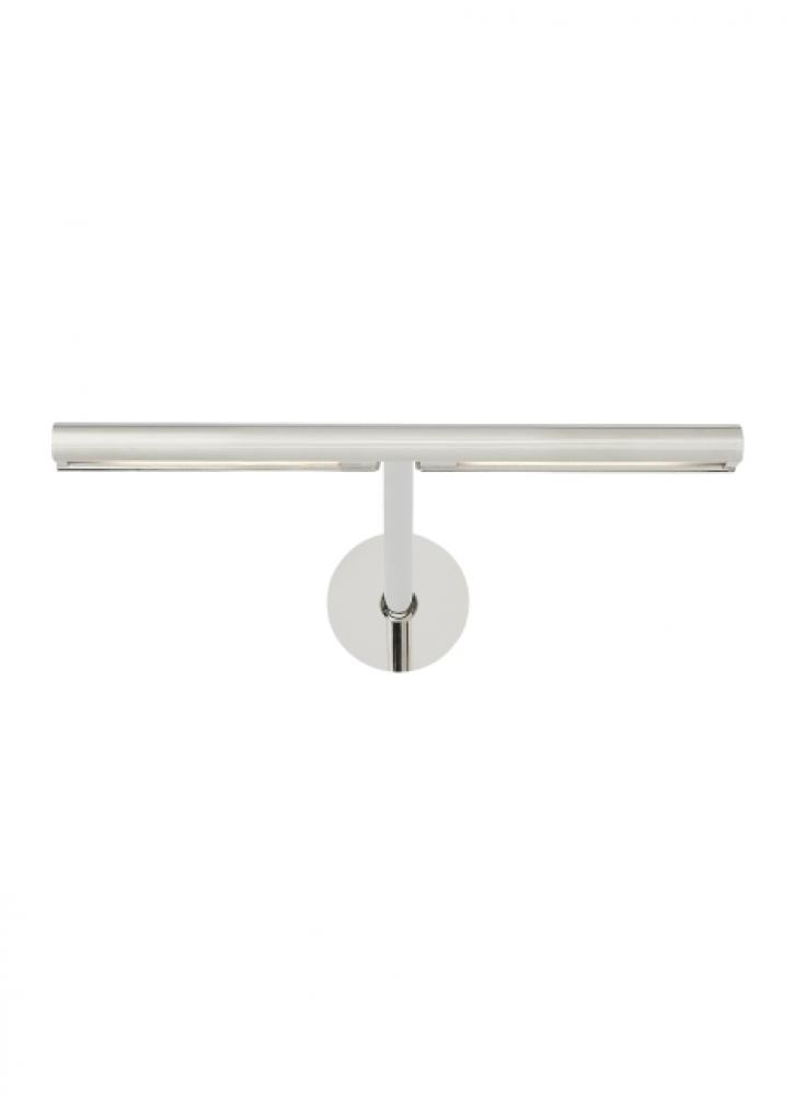 Modern Plural Dome Dimmable LED 8 Picture Light in a Polished Nickel/Silver Colored Finish