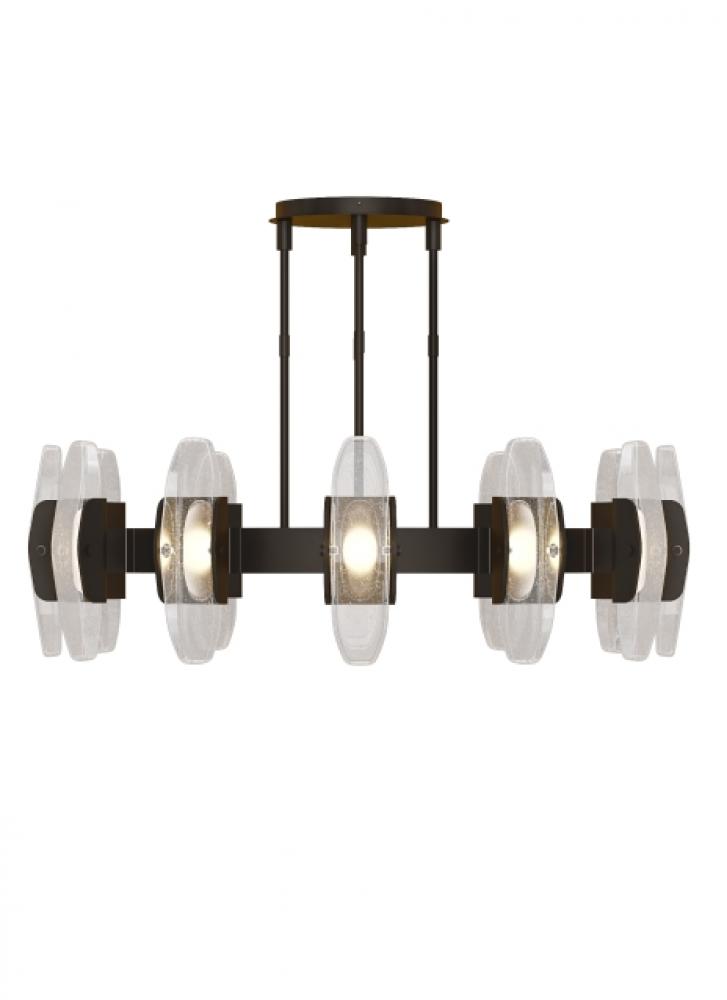 Modern Wythe Dimmable LED X-Large Chandelier Ceiling Light in a Plated Dark Bronze Finish