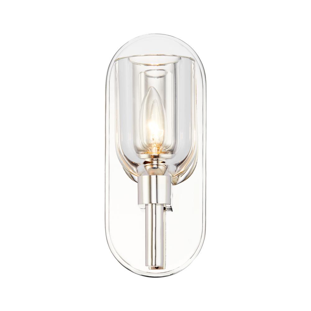 Lucian 9-in Clear Crystal/Polished Nickel 1 Light Wall/Vanity