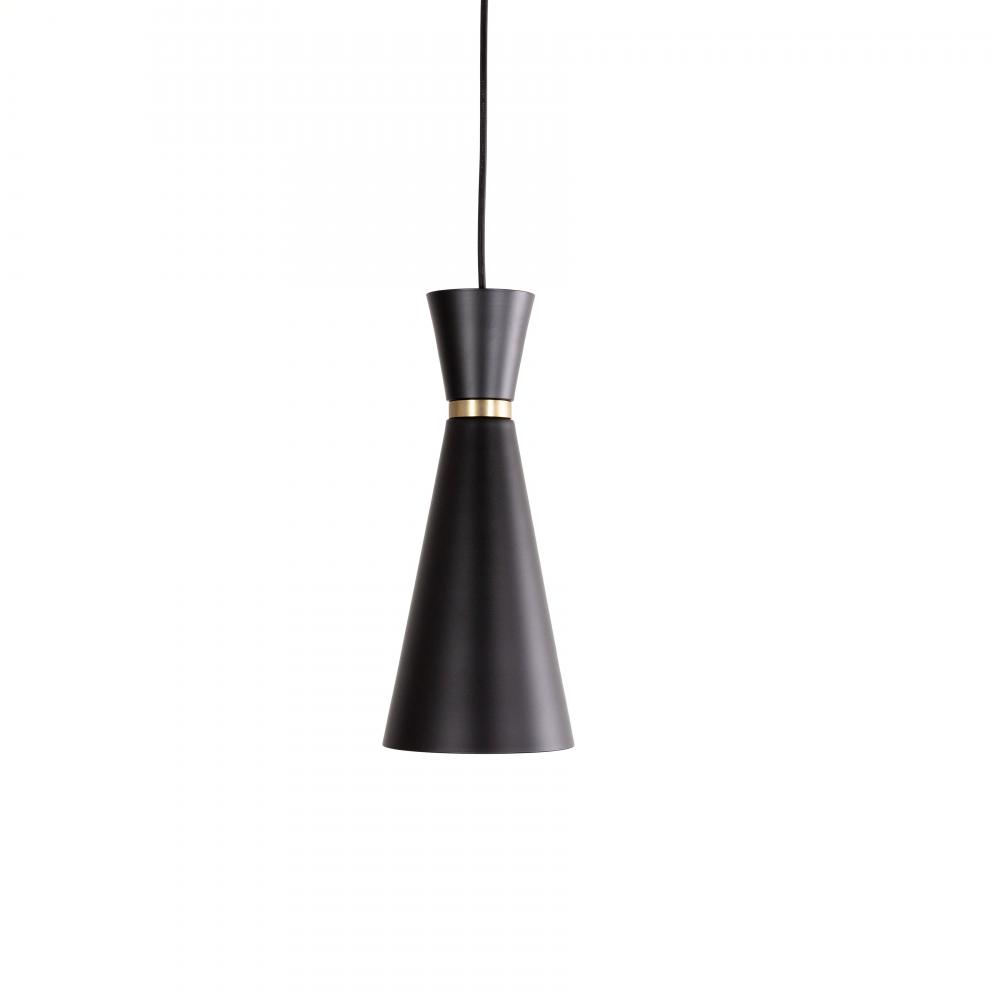Konic - 1 14" Light Pendant in Black and Soft Gold