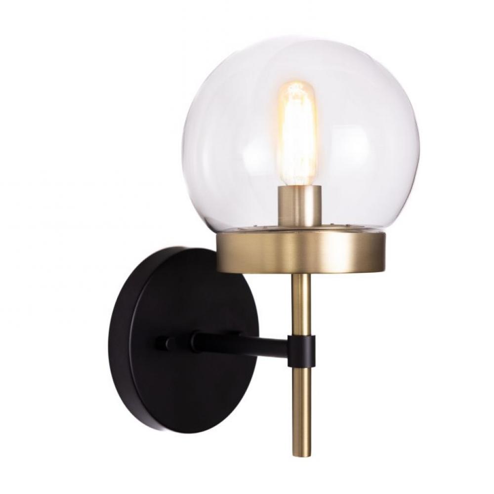 Liberty - 1 Light Wall Sconce in Black/Soft Gold with Clear Glass