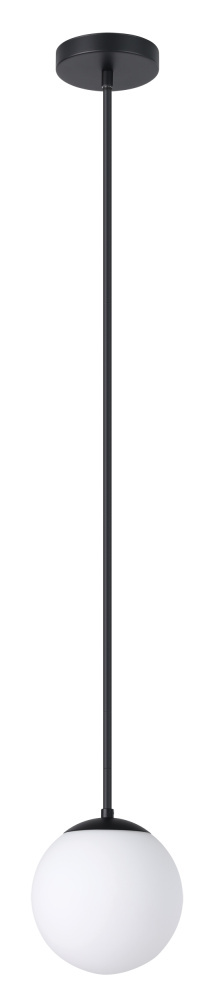 1 LT Mini Pendant w/ Black Finish & White Glass Shade