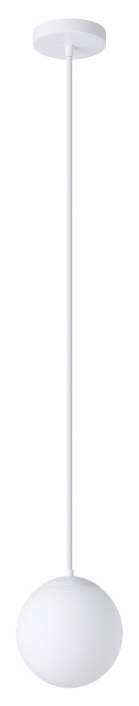 1 LT Mini Pendant w/ White Finish & White Glass Shade
