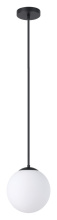 Eglo Canada 206424A - 1 LT Pendant w/ Black Finish & White Glass Shade