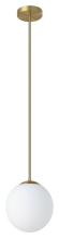 Eglo Canada 206431A - 1 LT Pendant w/ Brushed Brass Finish & White Glass Shade