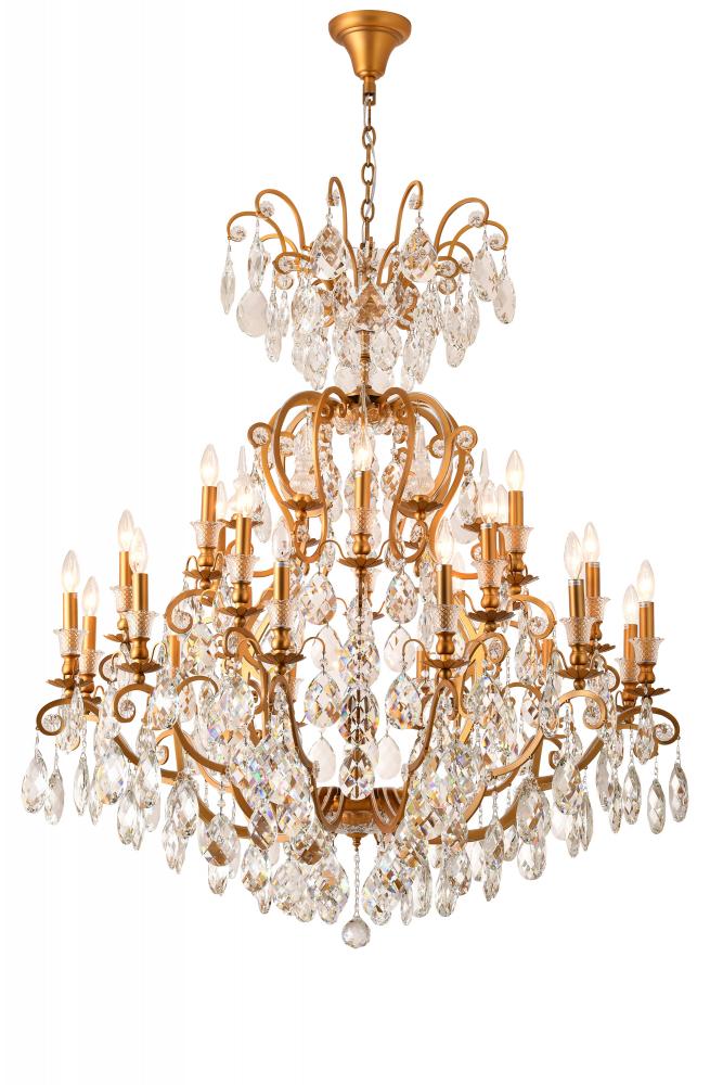 Metal and Crystal Chandelier