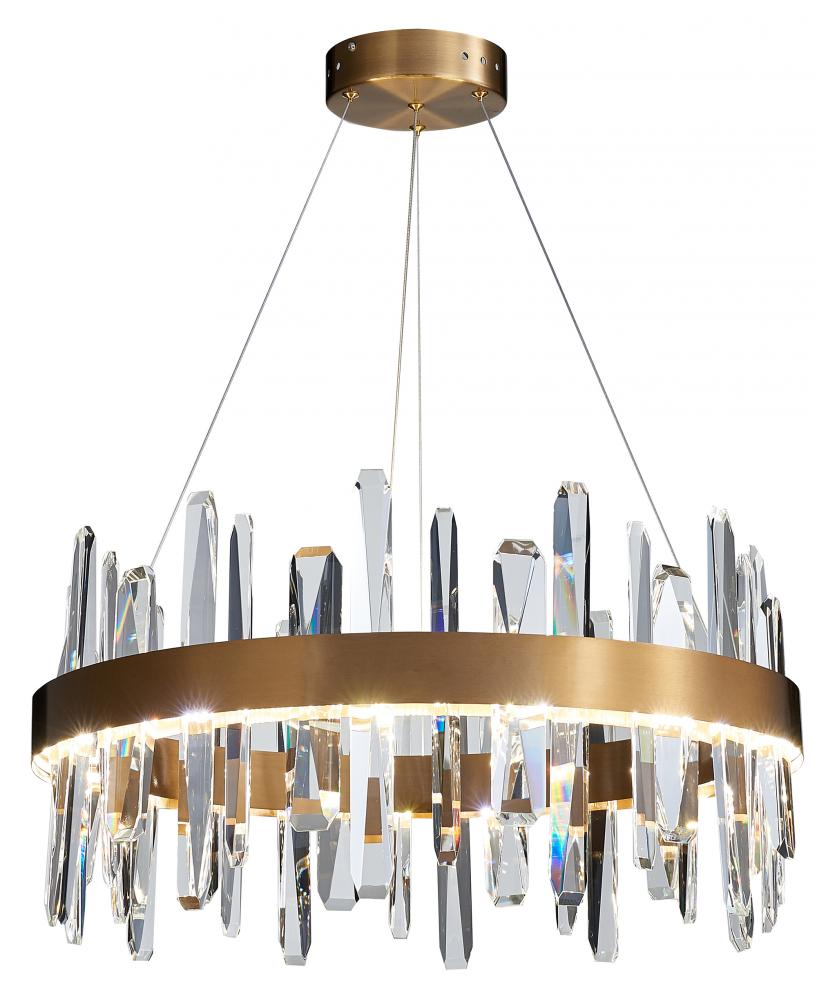 Stainless Steel & Crystal LED Chandelier