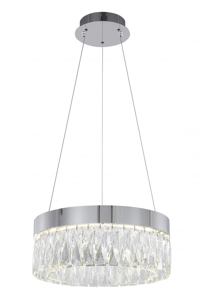 Stainless Steel and Crystal LED Chandelier
