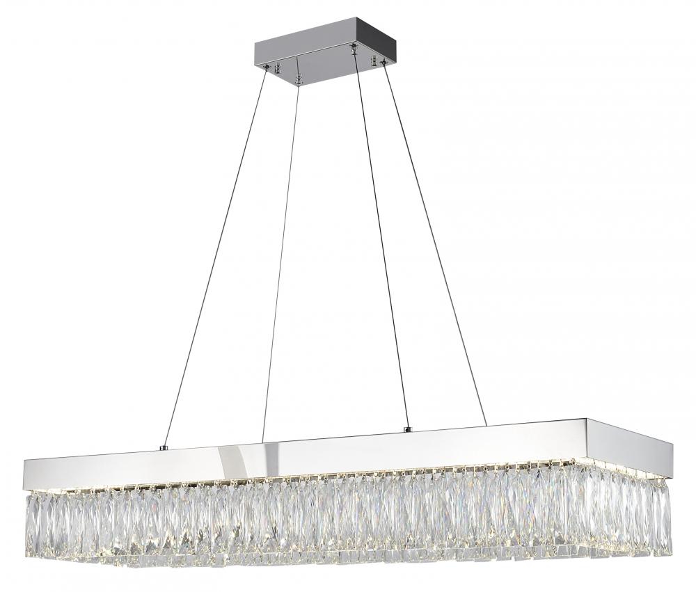 Stainless Steel & Crystal LED Chandelier