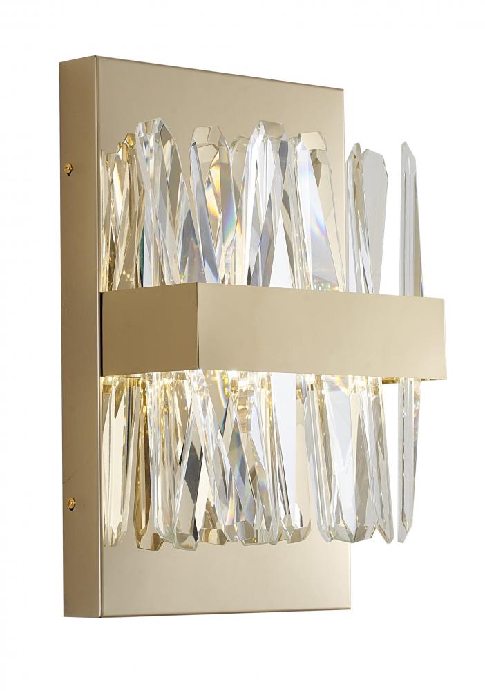 Stainless Steel & Crystal Wall Sconce