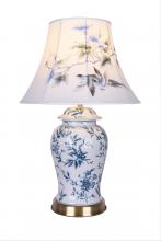 Bethel International Canada FUM01T9B - Blue& White Table Lamp