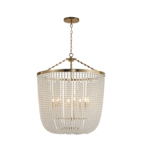 Bethel International Canada LA62C30G - 8-Light Gold Chandelier With Clear Beaded hanging Glass