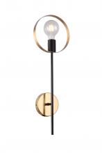 Bethel International Canada TR71W7BR - Black and Brushed Brass Wall Sconce