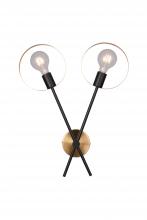 Bethel International Canada TR72W17BR - Black and Brushed Brass Wall Sconce