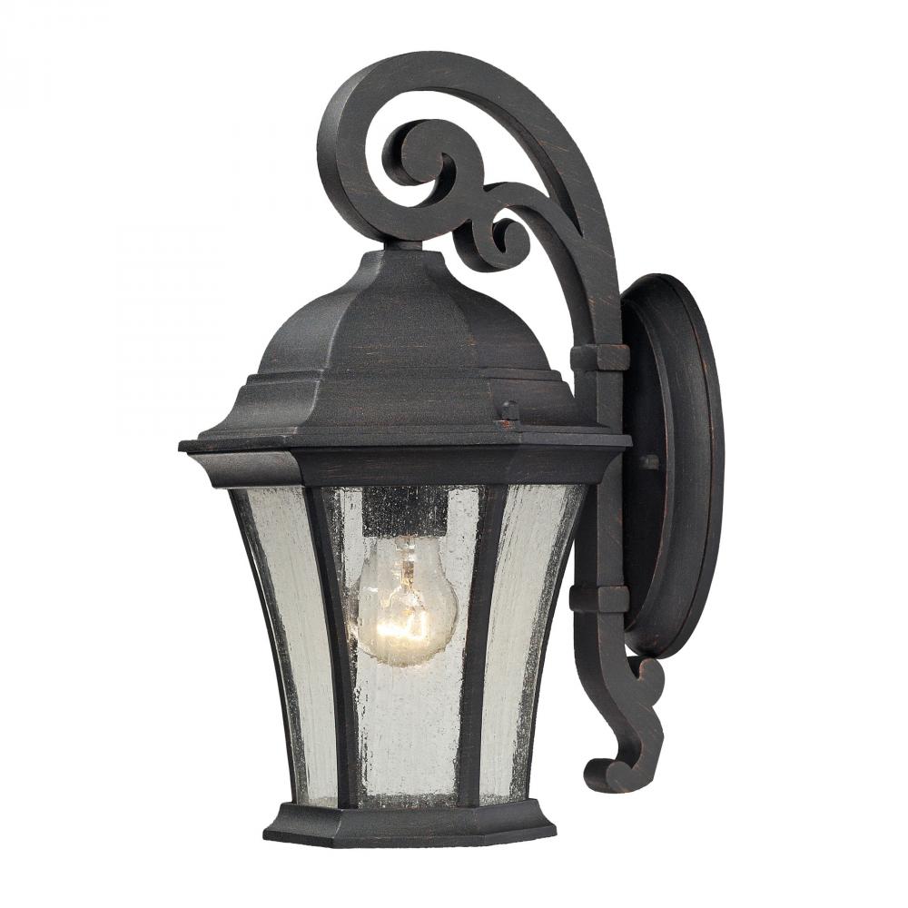 Wellington Park 1-Light Outdoor Wall Lantern in Weathered Charcoal