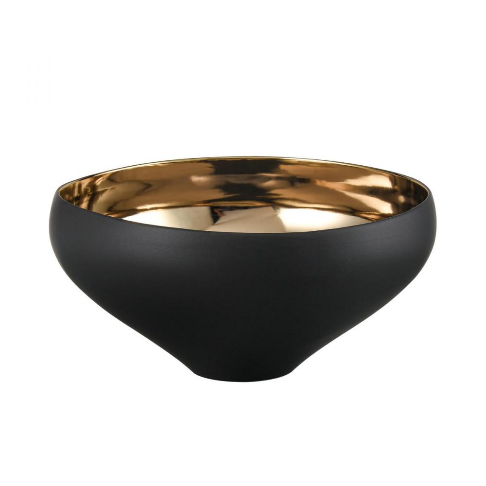 Greer Bowl - Tall Black and Gold Glazed (2 pack)