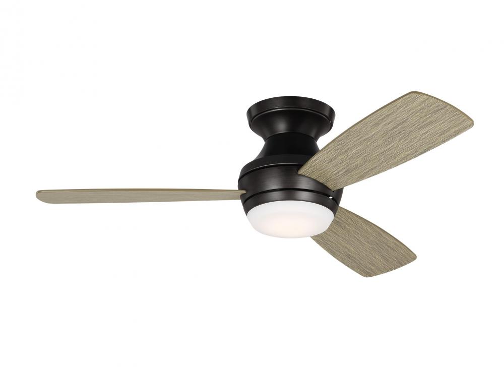 Ikon 44" Dimmable Integrated LED Indoor Aged Pewter Hugger Ceiling Fan with Light Kit