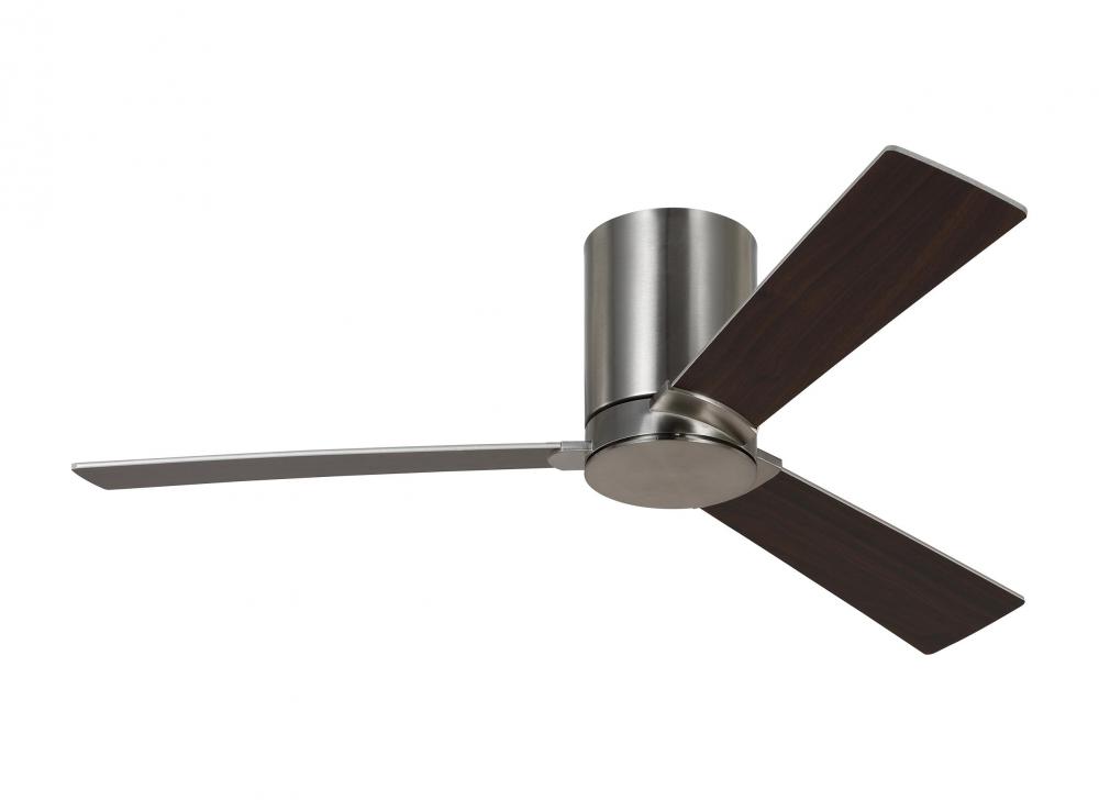 Rozzen 44-inch indoor/outdoor Energy Star hugger ceiling fan in brushed steel silver finish